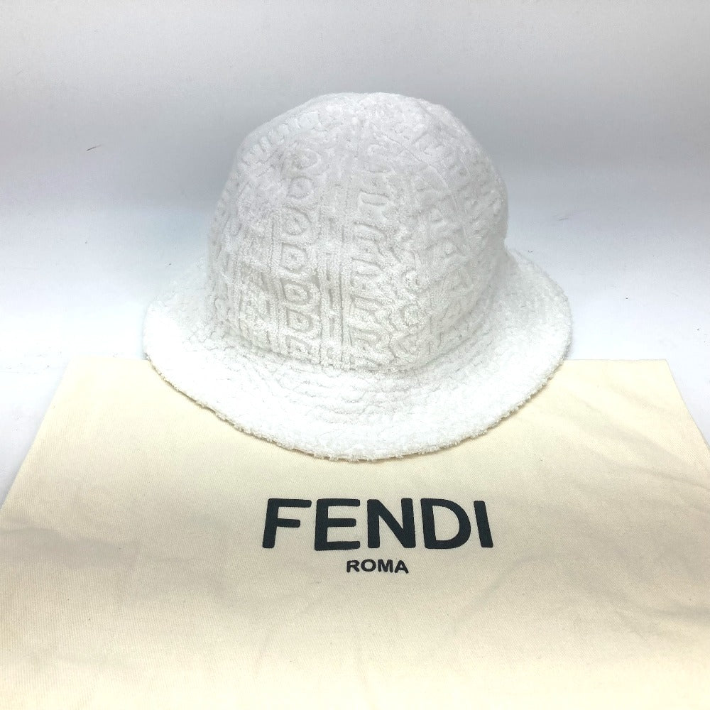 FENDI FXQ982 MARC JACOBS コラボ マークジェイコブス ロゴ ハット帽 帽子 バケットハット パイル ボブハット ハット コットン ユニセックス ホワイト - brandshop-reference