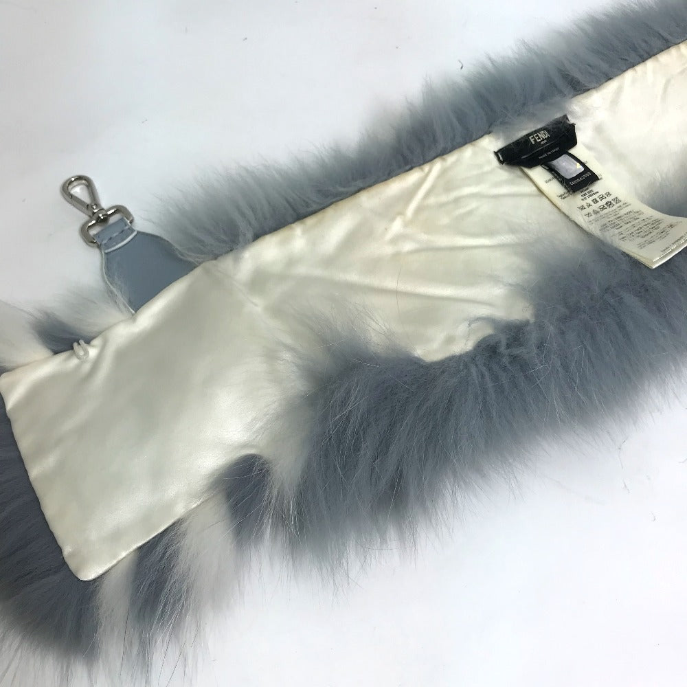 FENDI FNG426 ファー 留めフック付き ティペット スヌード マフラー ファー レディース ブルー