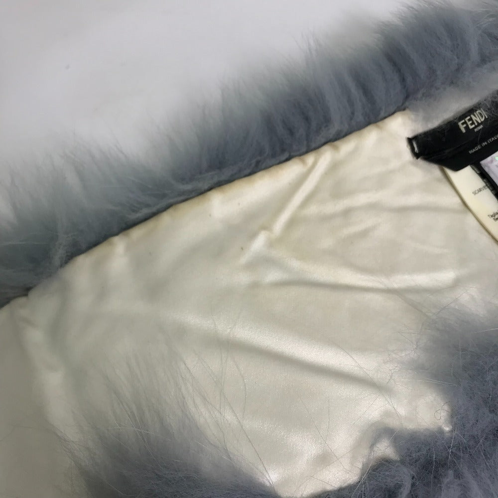 FENDI FNG426 ファー 留めフック付き ティペット スヌード マフラー ファー レディース ブルー