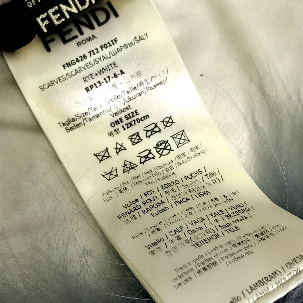FENDI FNG426 ファー 留めフック付き ティペット スヌード マフラー ファー レディース ブルー