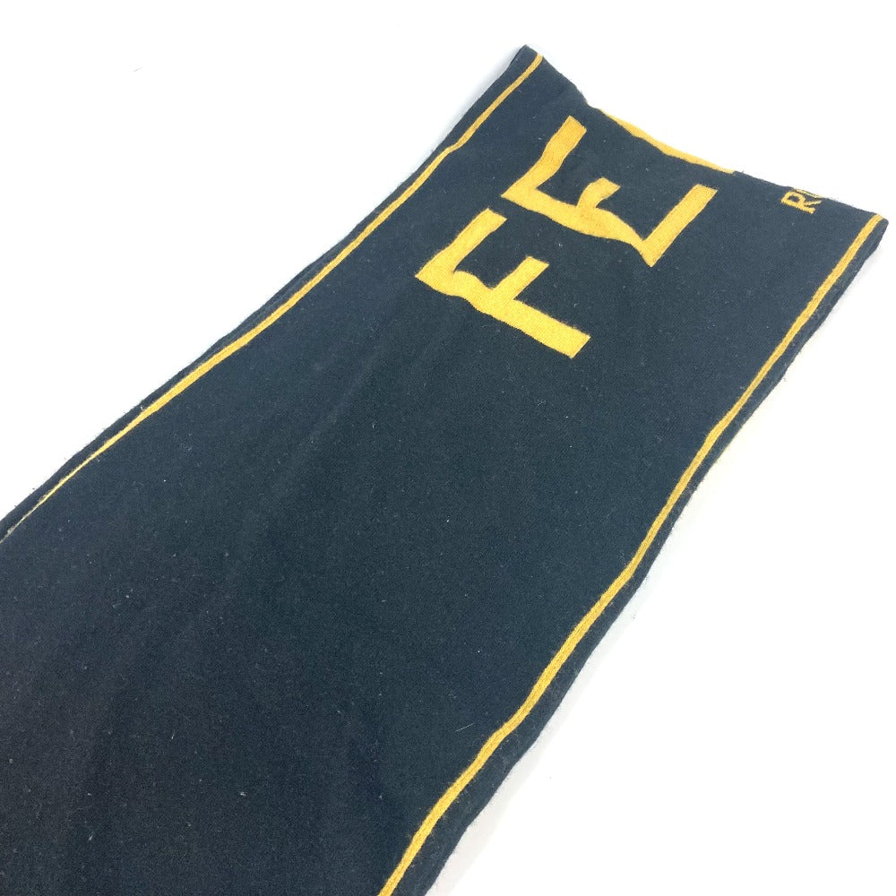 FENDI Logo Two-Tone Wool Scarf Men's Black