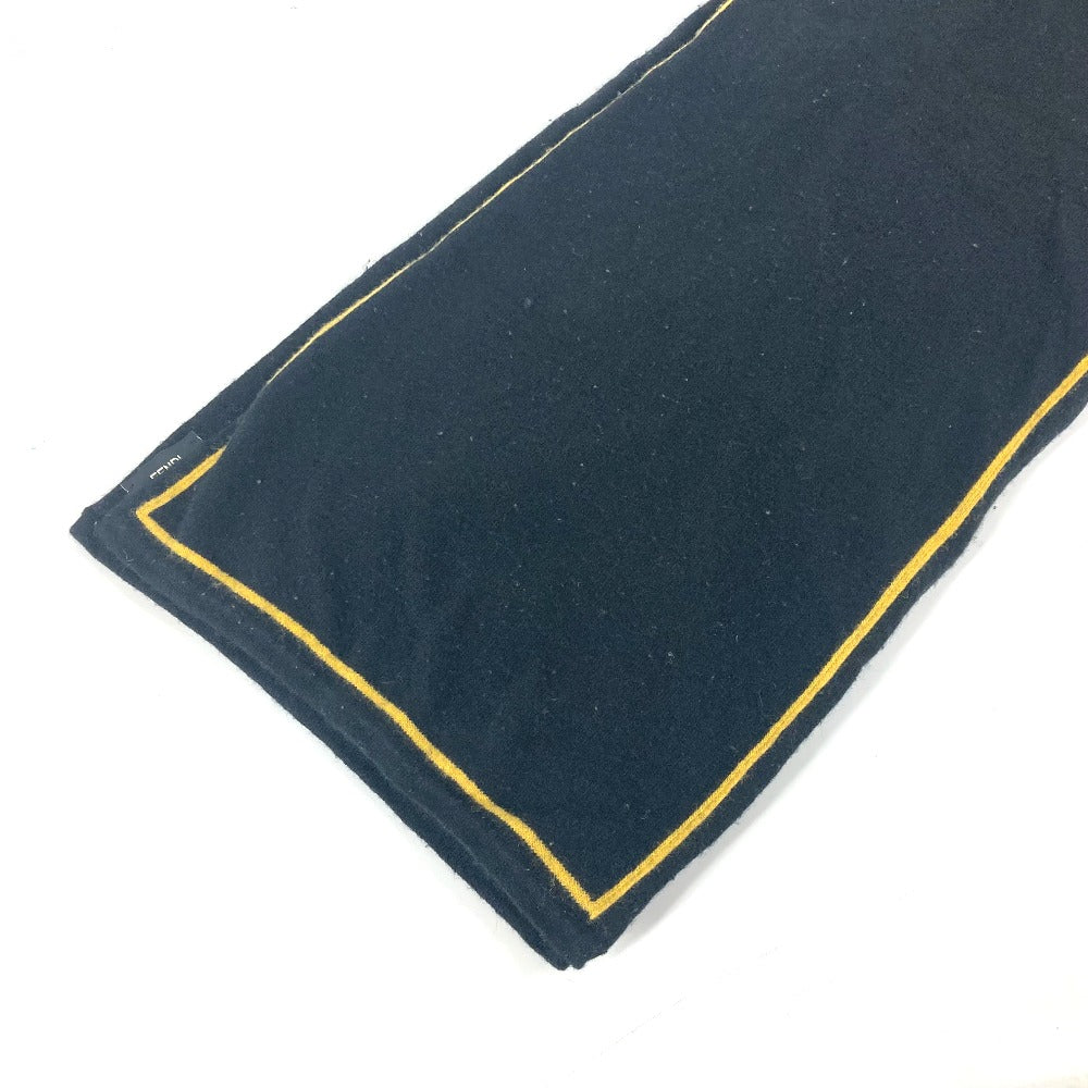 FENDI Logo Two-Tone Wool Scarf Men's Black