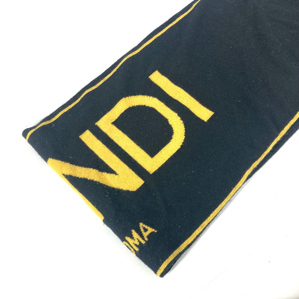 FENDI Logo Two-Tone Wool Scarf Men's Black