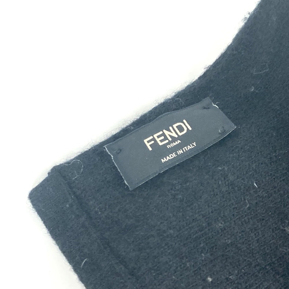 FENDI Logo Two-Tone Wool Scarf Men's Black