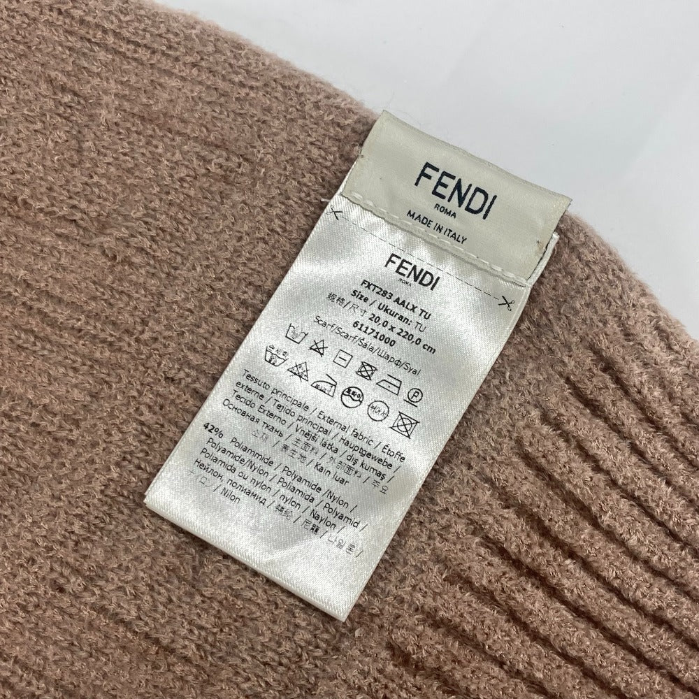 FENDI FXT283 ロゴ FF マフラー ナイロン レディース ベージュ - brandshop-reference