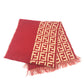 FENDI Zucca Print Reversible Wool Scarf for Women, Red
