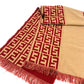 FENDI Zucca Print Reversible Wool Scarf for Women, Red