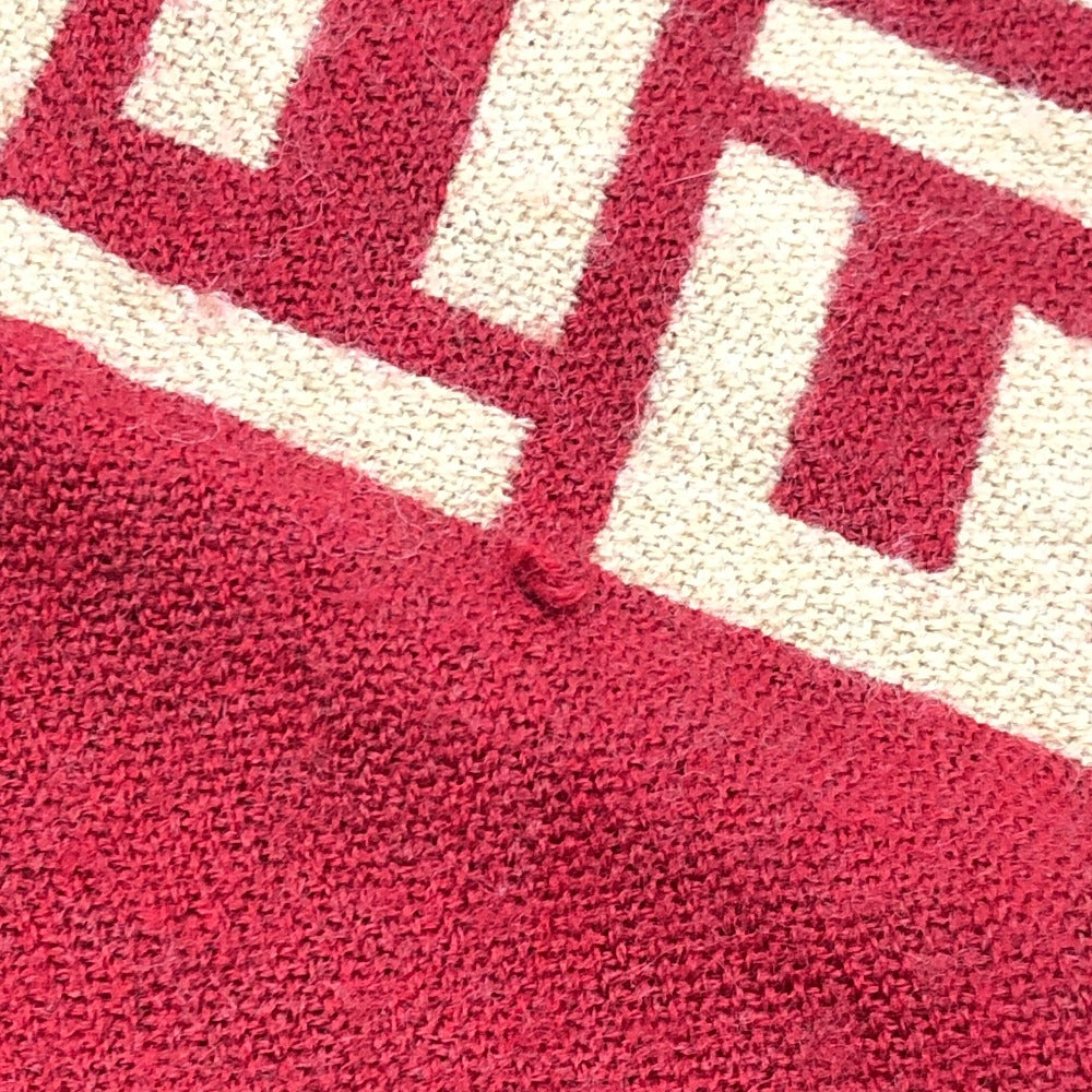 FENDI Zucca Print Reversible Wool Scarf for Women, Red