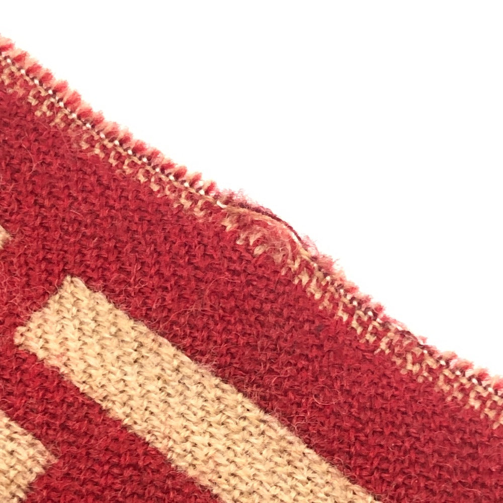 FENDI Zucca Print Reversible Wool Scarf for Women, Red