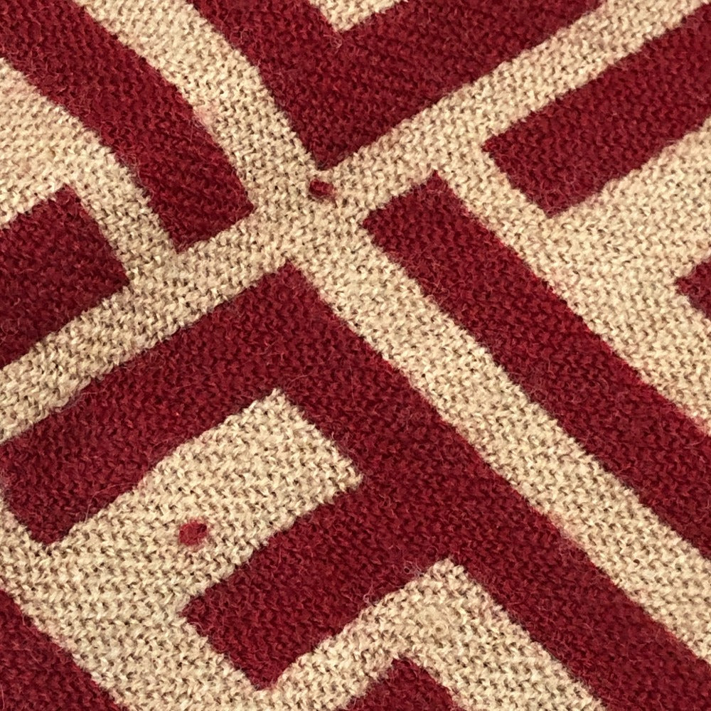 FENDI Zucca Print Reversible Wool Scarf for Women, Red