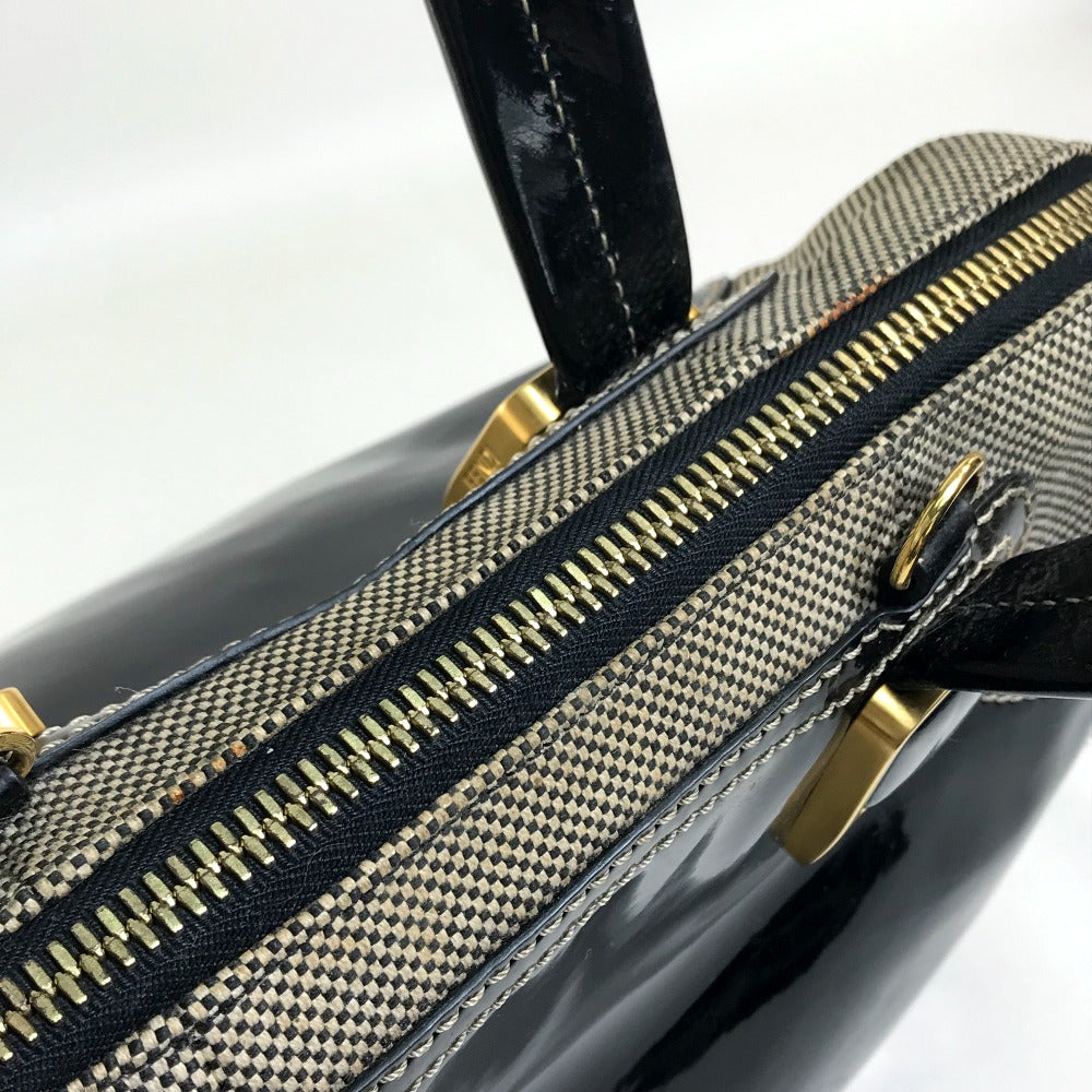 FENDI エナメル 斜め掛け 肩掛け カメレオン カバン 2WAY ショルダーバッグ ハンドバッグ キャンバス/パテントレザー レディース ブラック系