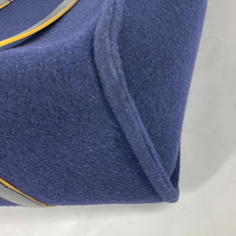 FENDI 7VA390 ショルダートート カバン 肩掛け ショルダーバッグ トートバッグ ウール メンズ ネイビー