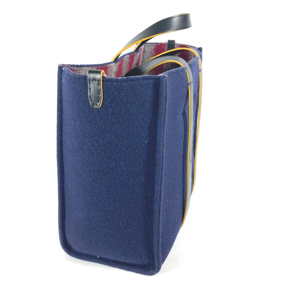 FENDI 7VA390 ショルダートート カバン 肩掛け ショルダーバッグ トートバッグ ウール メンズ ネイビー