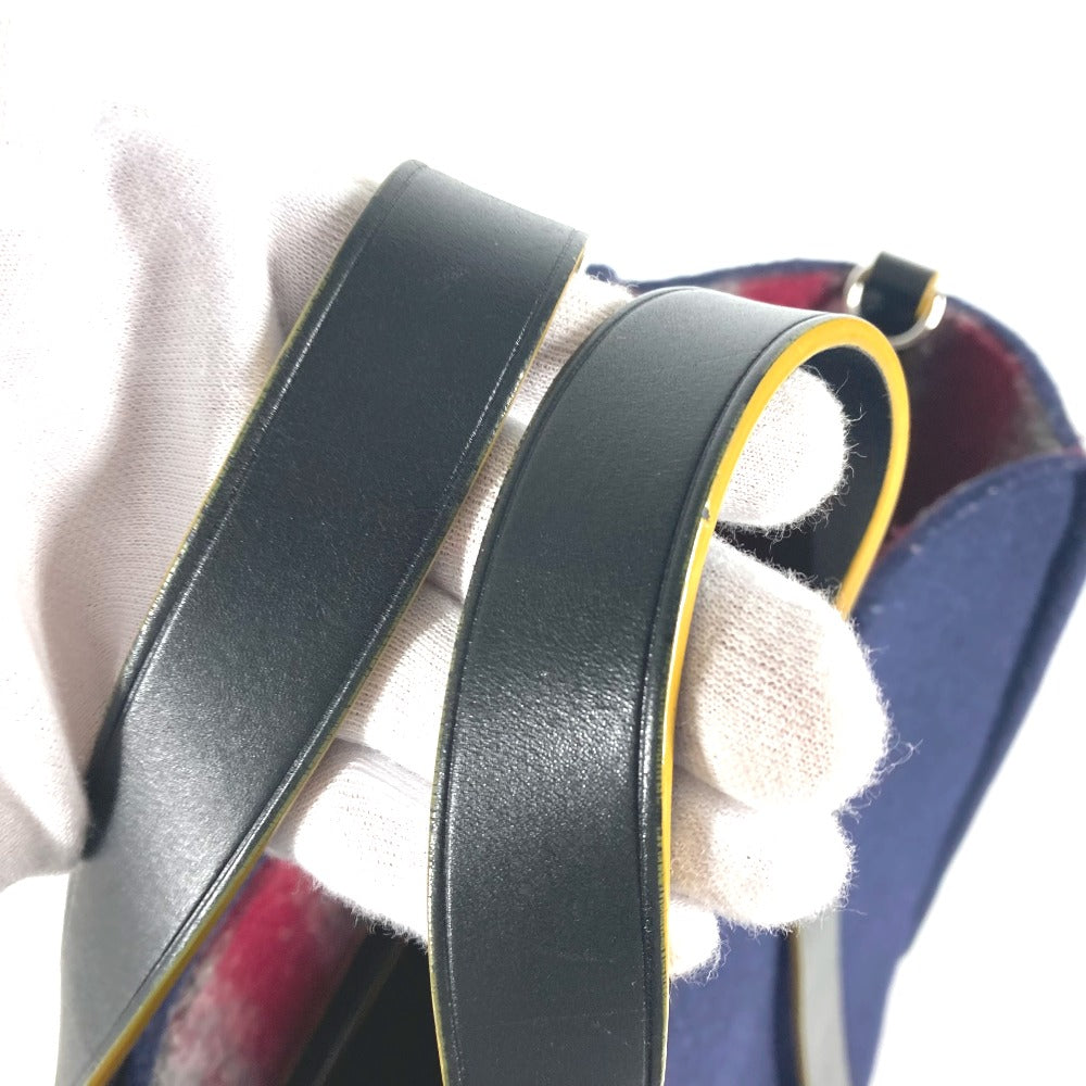 FENDI 7VA390 ショルダートート カバン 肩掛け ショルダーバッグ トートバッグ ウール メンズ ネイビー