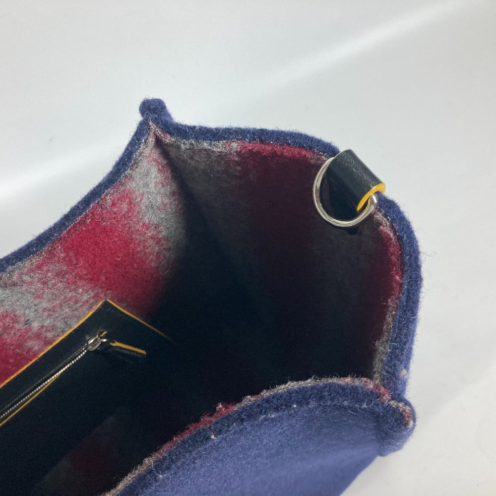 FENDI 7VA390 ショルダートート カバン 肩掛け ショルダーバッグ トートバッグ ウール メンズ ネイビー