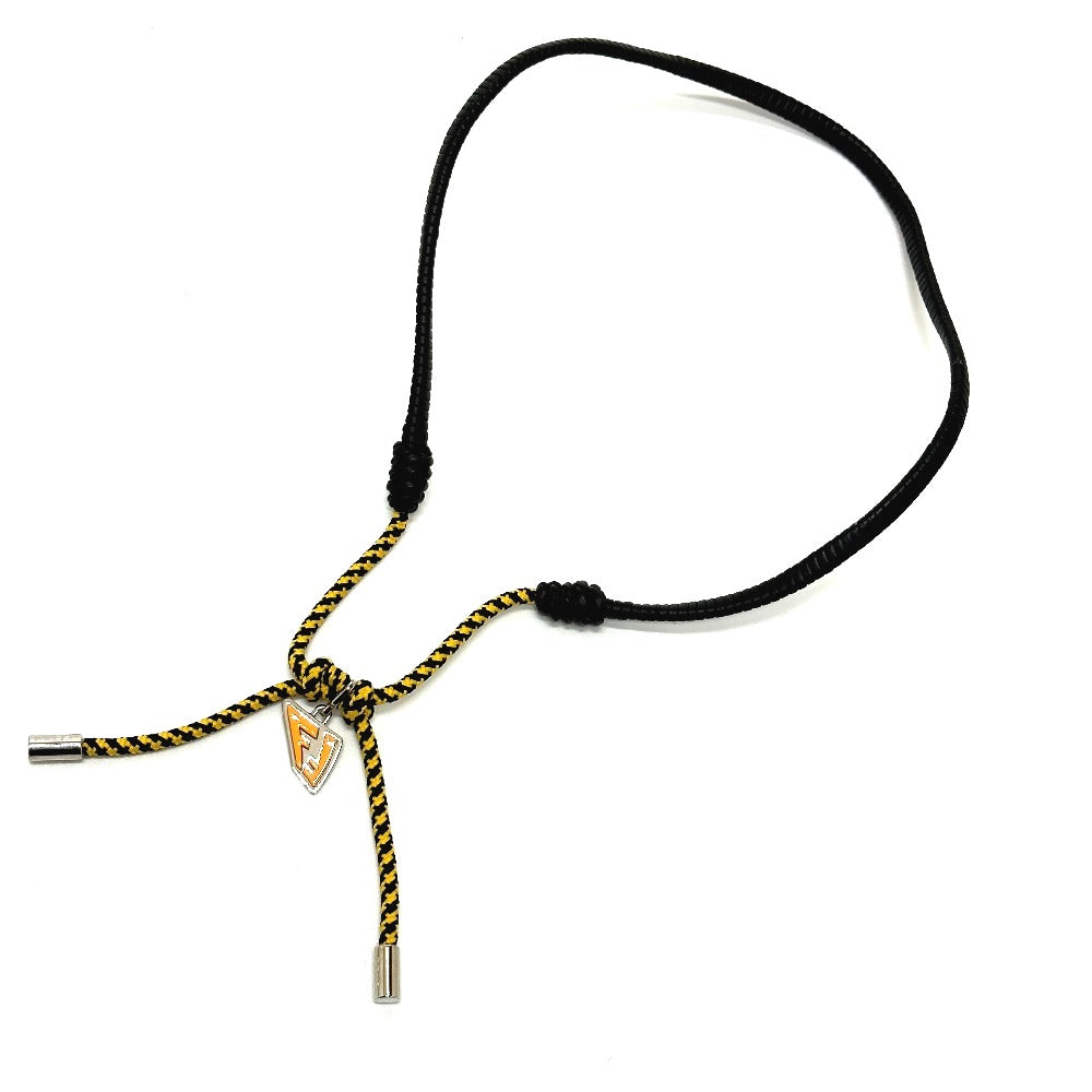 FENDI FF Vertigo Choker Necklace Leather Men's Black