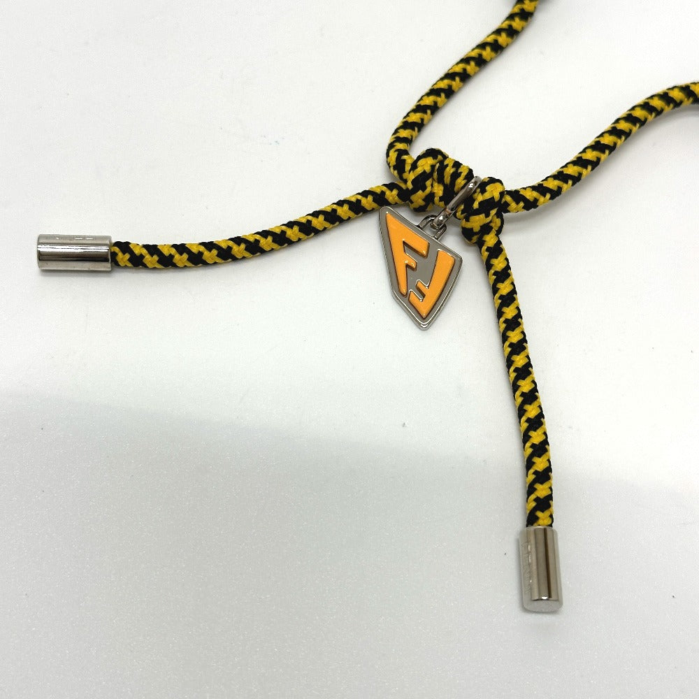 FENDI FF Vertigo Choker Necklace Leather Men's Black