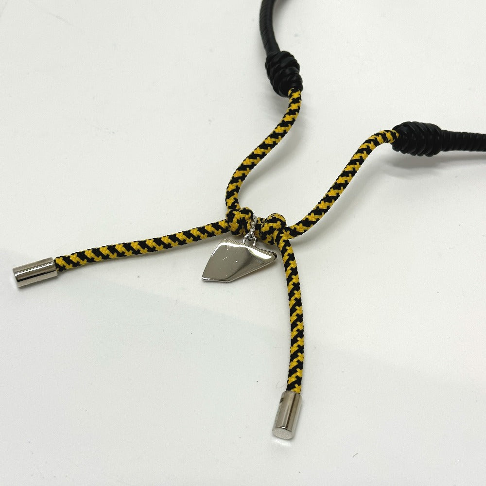 FENDI FF Vertigo Choker Necklace Leather Men's Black