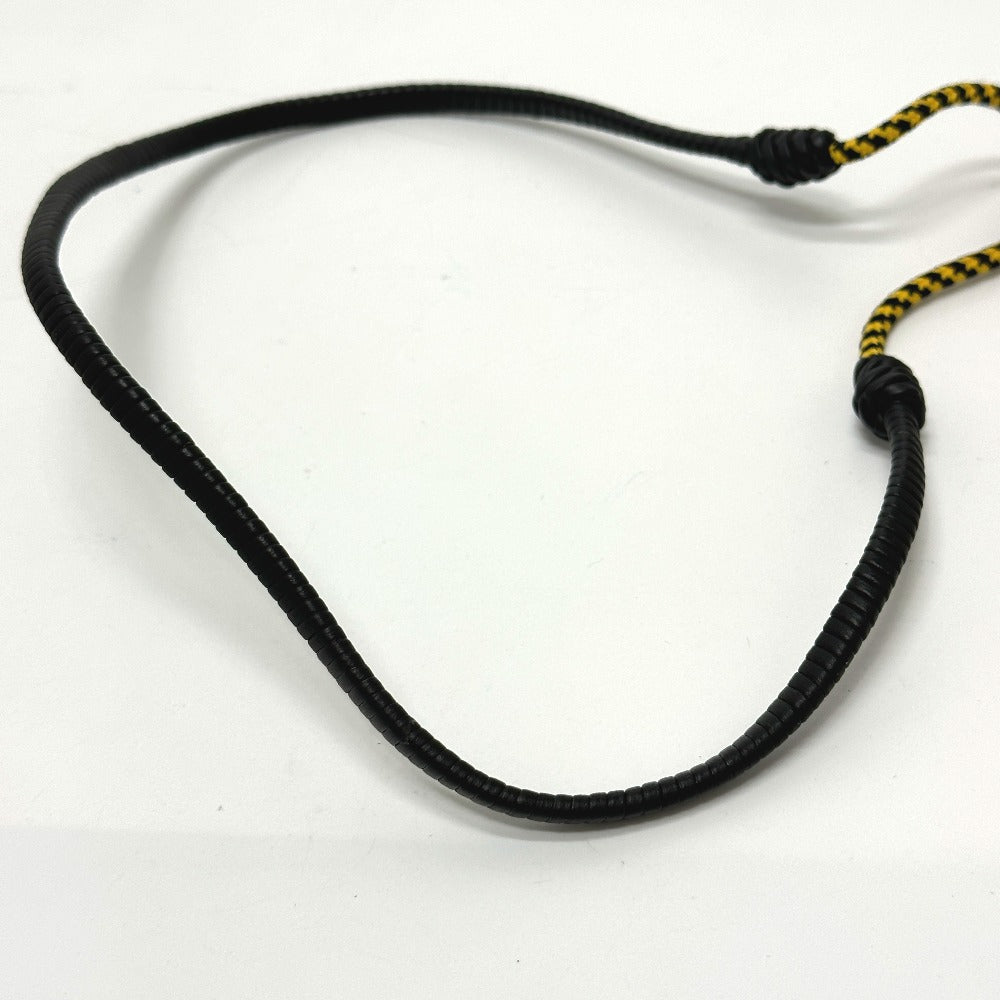 FENDI FF Vertigo Choker Necklace Leather Men's Black