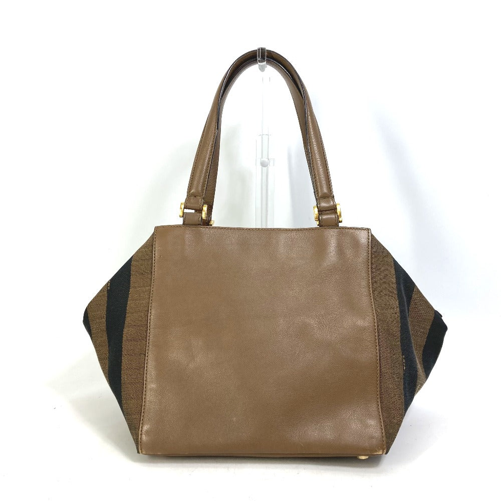 FENDI 8BN251 ペカン ショルダーバッグ 肩掛け ハンドバッグ レザー/キャンバス レディース ブラウン
