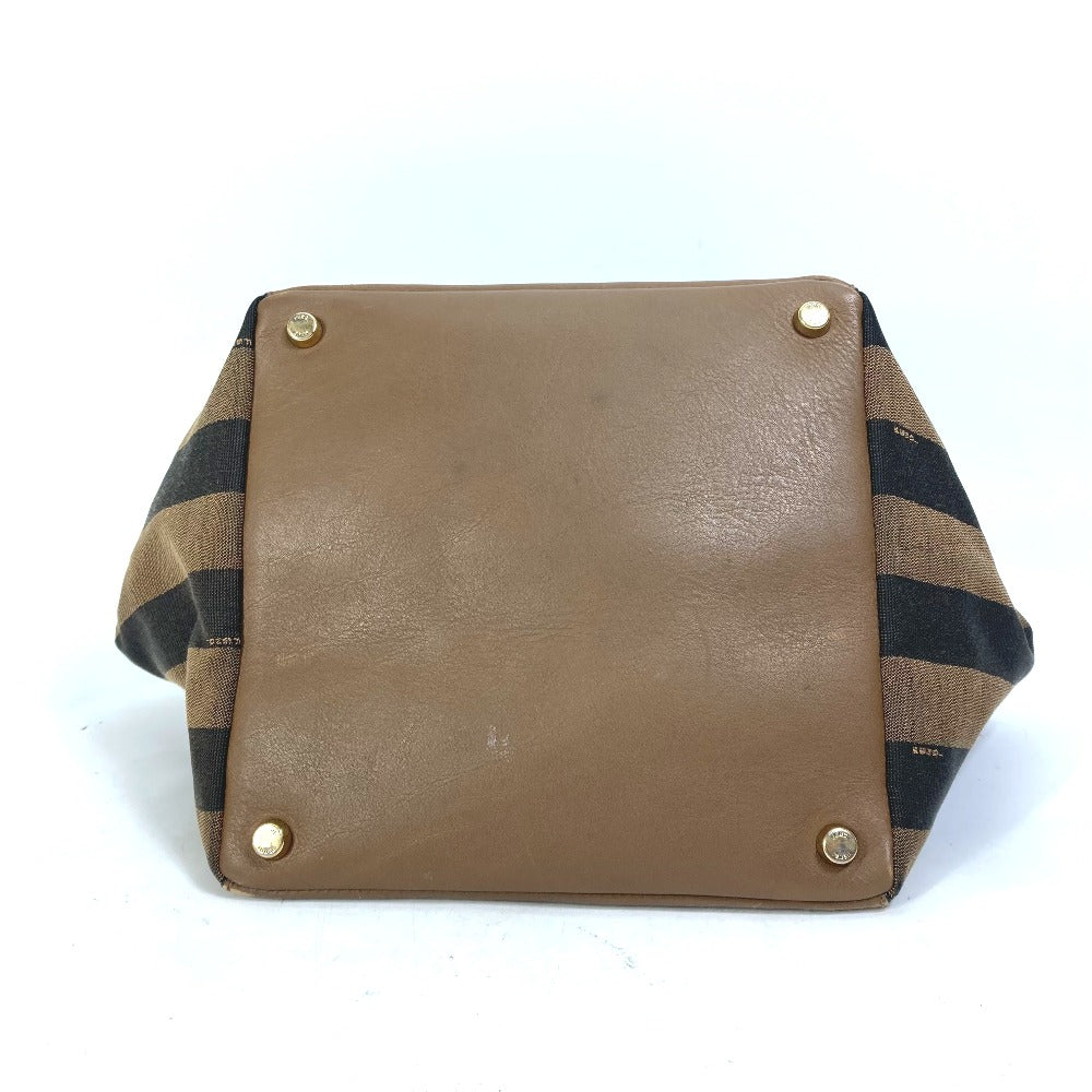 FENDI 8BN251 ペカン ショルダーバッグ 肩掛け ハンドバッグ レザー/キャンバス レディース ブラウン