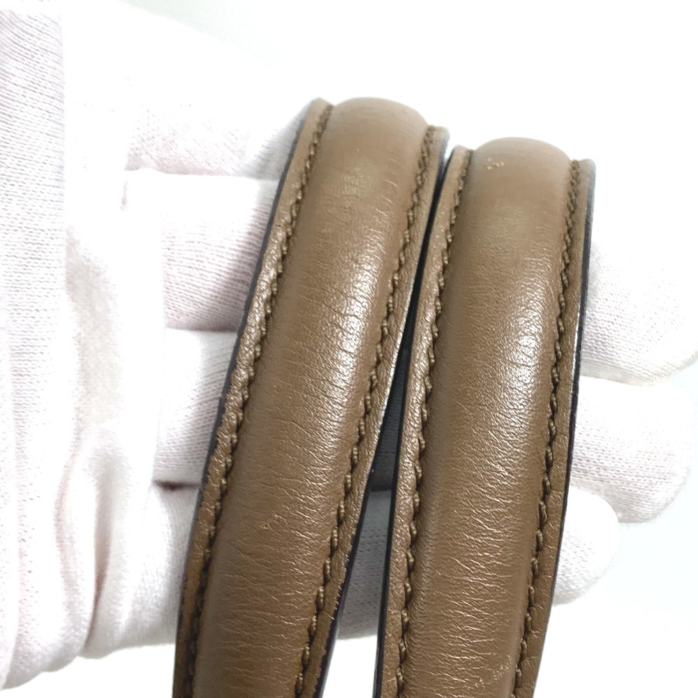 FENDI 8BN251 ペカン ショルダーバッグ 肩掛け ハンドバッグ レザー/キャンバス レディース ブラウン