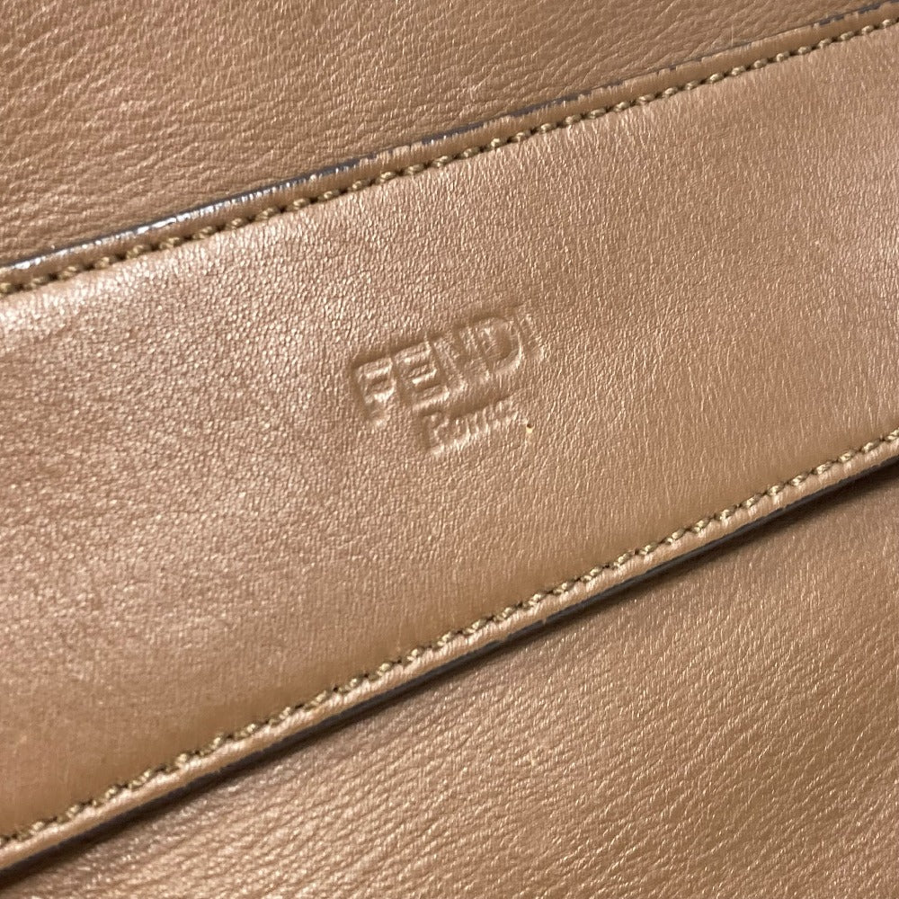 FENDI 8BN251 ペカン ショルダーバッグ 肩掛け ハンドバッグ レザー/キャンバス レディース ブラウン