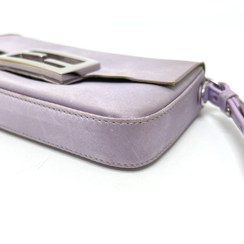 FENDI 7AS142 バゲット スマートフォンポーチ 2WAY ミニバッグ カバン バッグ ショルダーバッグ サテン レディース パープル