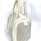 FENDI Zucca mesh mini Boston bag in white leather for women.