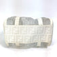FENDI Zucca mesh mini Boston bag in white leather for women.