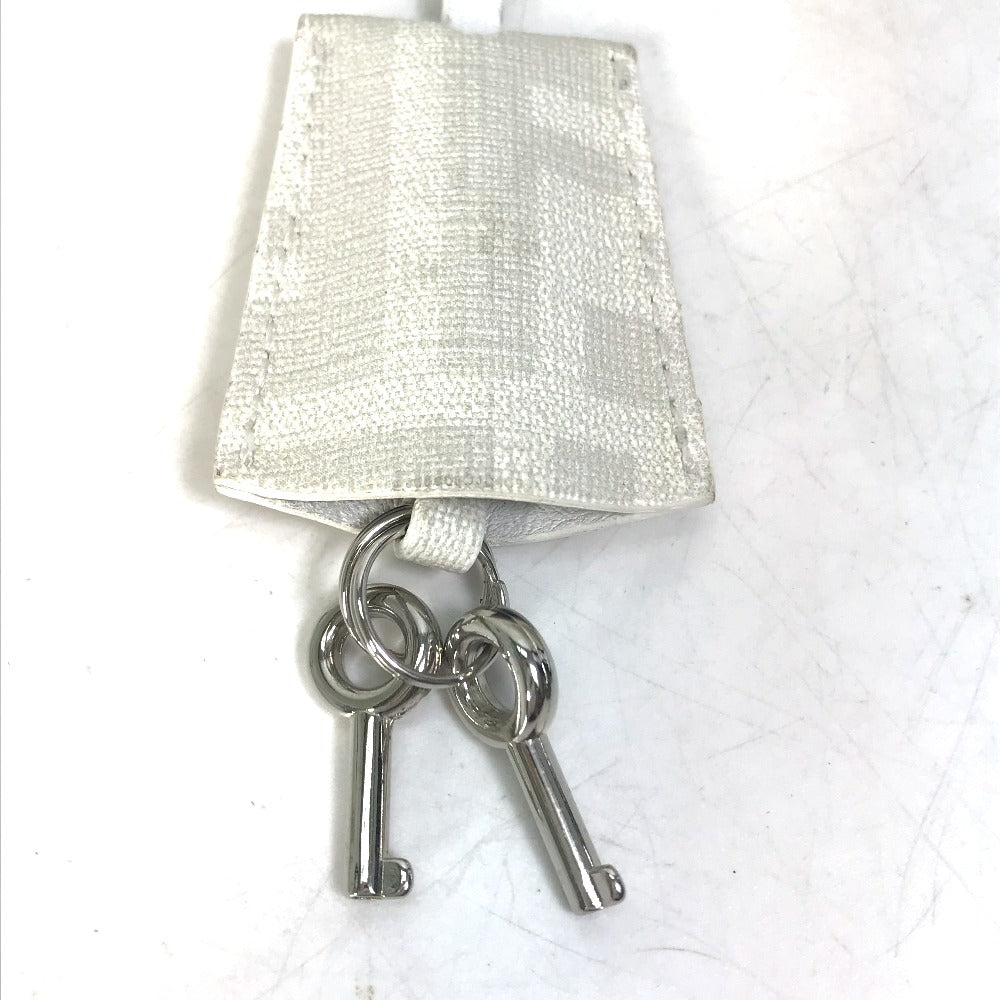 FENDI Zucca mesh mini Boston bag in white leather for women.