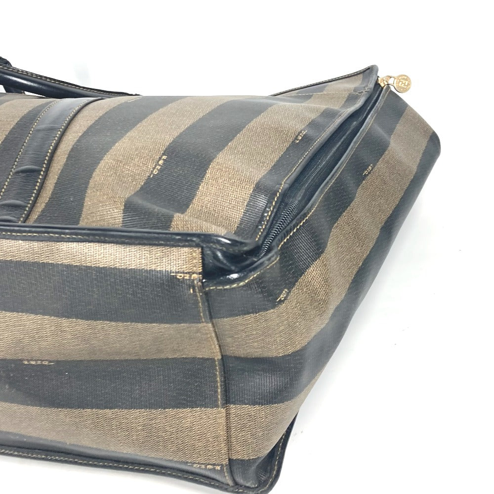 FENDI ヴィンテージ ズッカ 特大 カバン 旅行バッグ トラベルバッグ ボストンバッグ PVC/レザー メンズ ブラウン - brandshop-reference