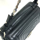 FENDI 8M0371 Double Micro Baguette Pochette, Crossbody Bag, 2-Way Mini Handbag/Shoulder Bag, Leather, Black, Women's
