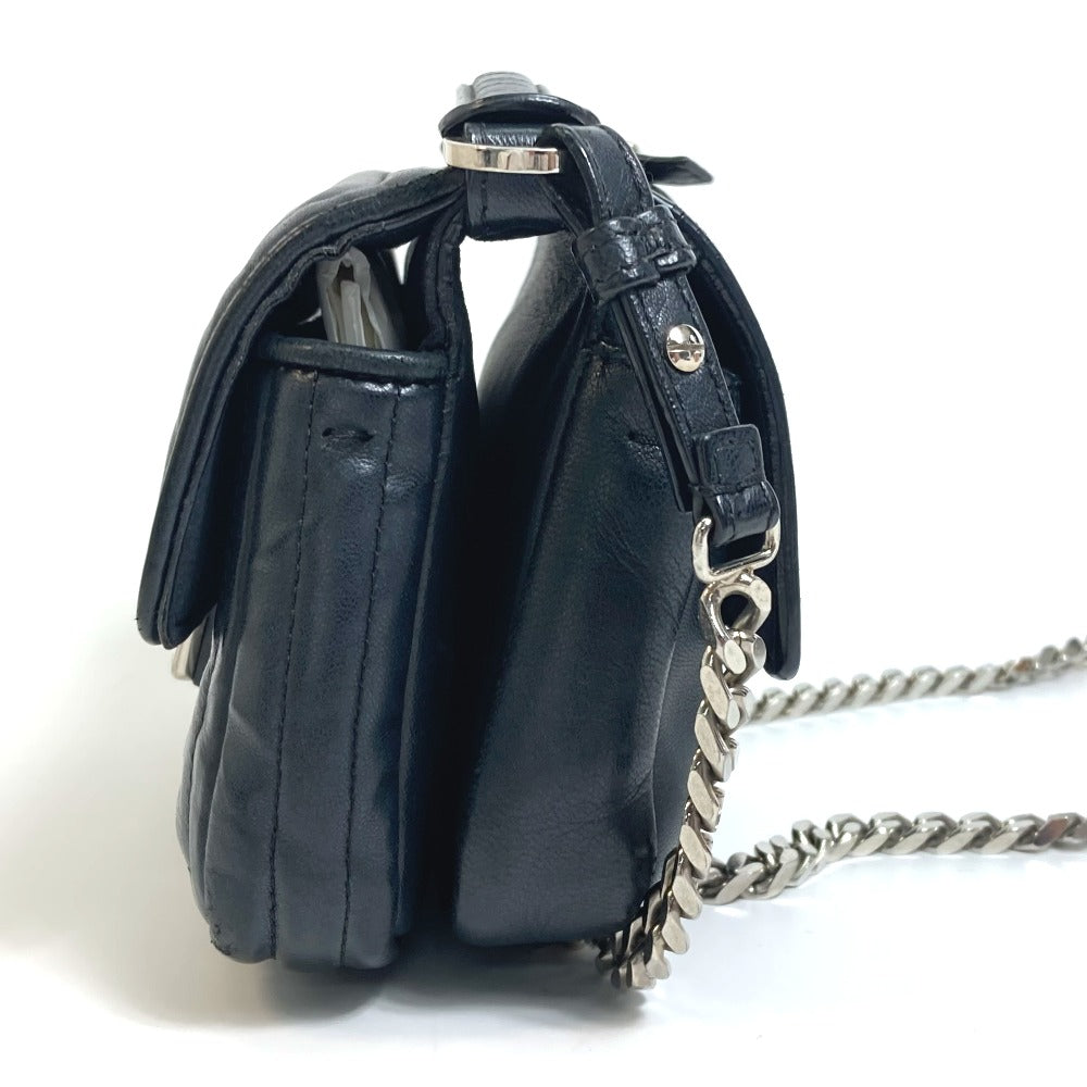 FENDI 8M0371 Double Micro Baguette Pochette, Crossbody Bag, 2-Way Mini Handbag/Shoulder Bag, Leather, Black, Women's