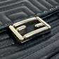 FENDI 8M0371 Double Micro Baguette Pochette, Crossbody Bag, 2-Way Mini Handbag/Shoulder Bag, Leather, Black, Women's