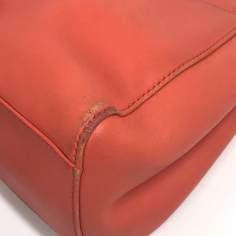 FENDI 8BN244 肩掛け 斜め掛け ミニピーカブー カバン 2WAY ショルダーバッグ ハンドバッグ レザー レディース サーモンピンク系