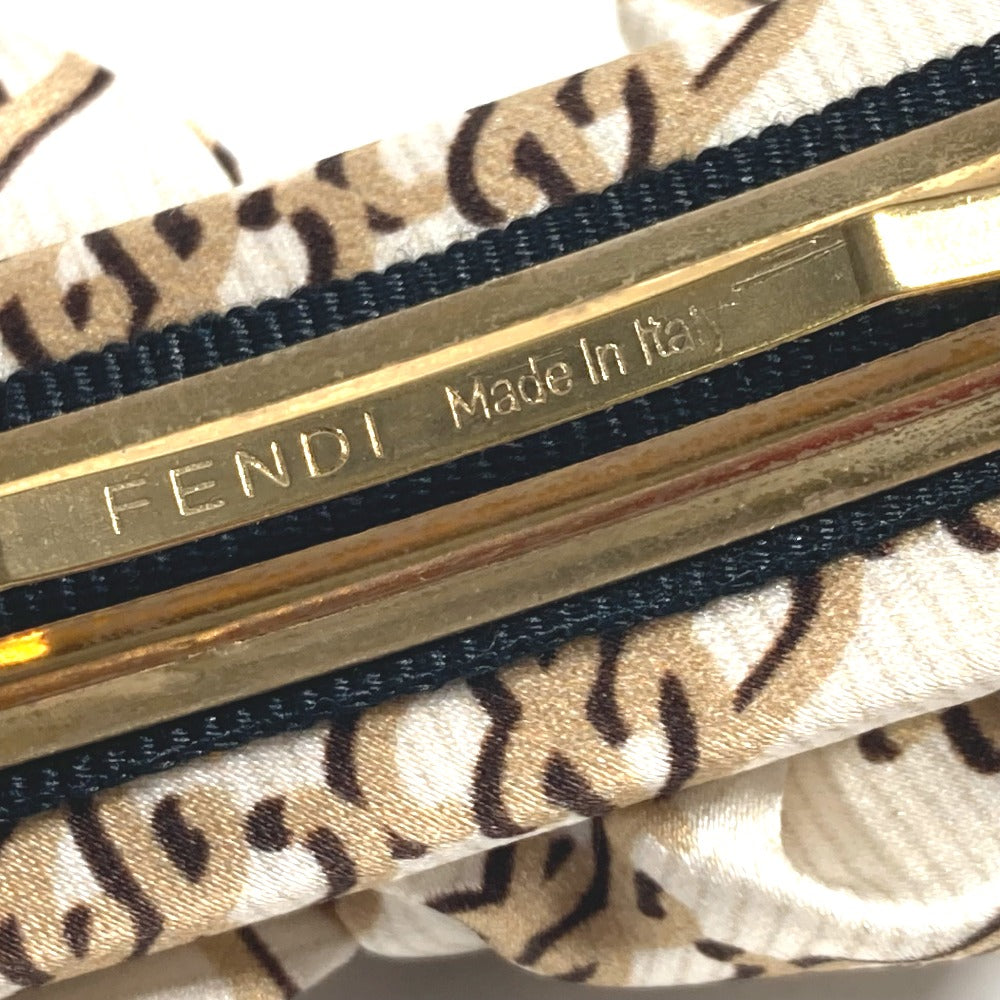 FENDI ロゴ リボン りぼん ヘアアクセサリー ヘアピン バレッタ シルク レディース ベージュ