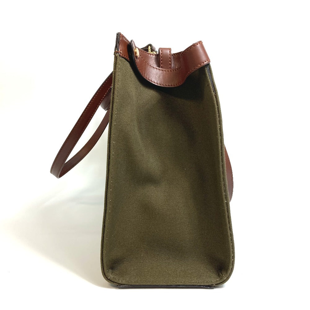 FENDI 8BH374 FF総柄 ピーカブー エックストート カバン 2WAY ショルダーバッグ トートバッグ コットン レディース グリーン