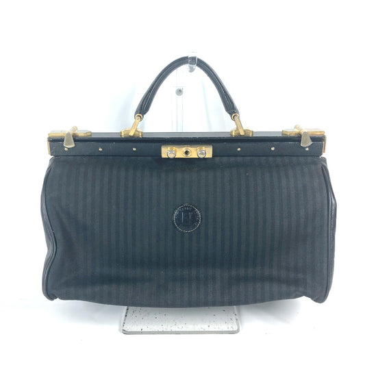 FENDI ヴィンテージ ドクターバッグ ペカン カバン ハンドバッグ レザー/PVC レディース ブラック