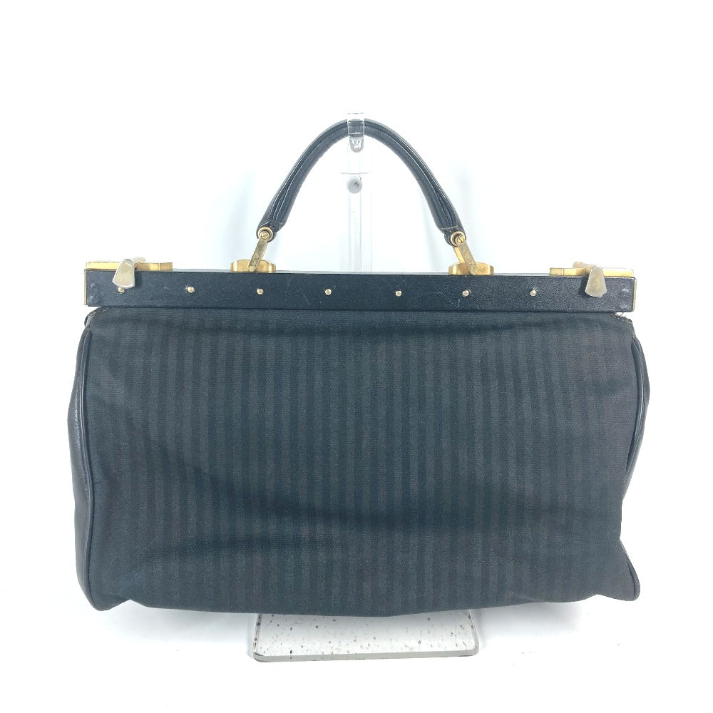 FENDI ヴィンテージ ドクターバッグ ペカン カバン ハンドバッグ レザー/PVC レディース ブラック