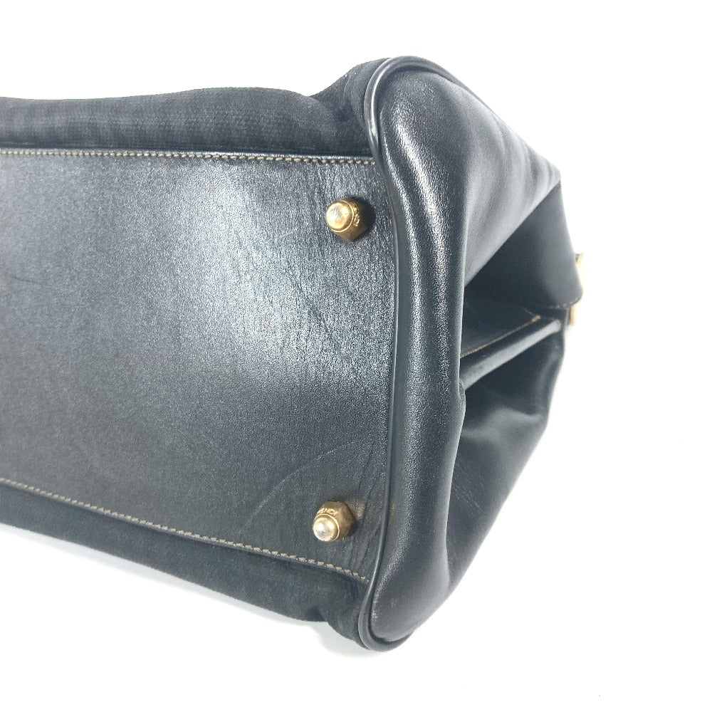 FENDI ヴィンテージ ドクターバッグ ペカン カバン ハンドバッグ レザー/PVC レディース ブラック