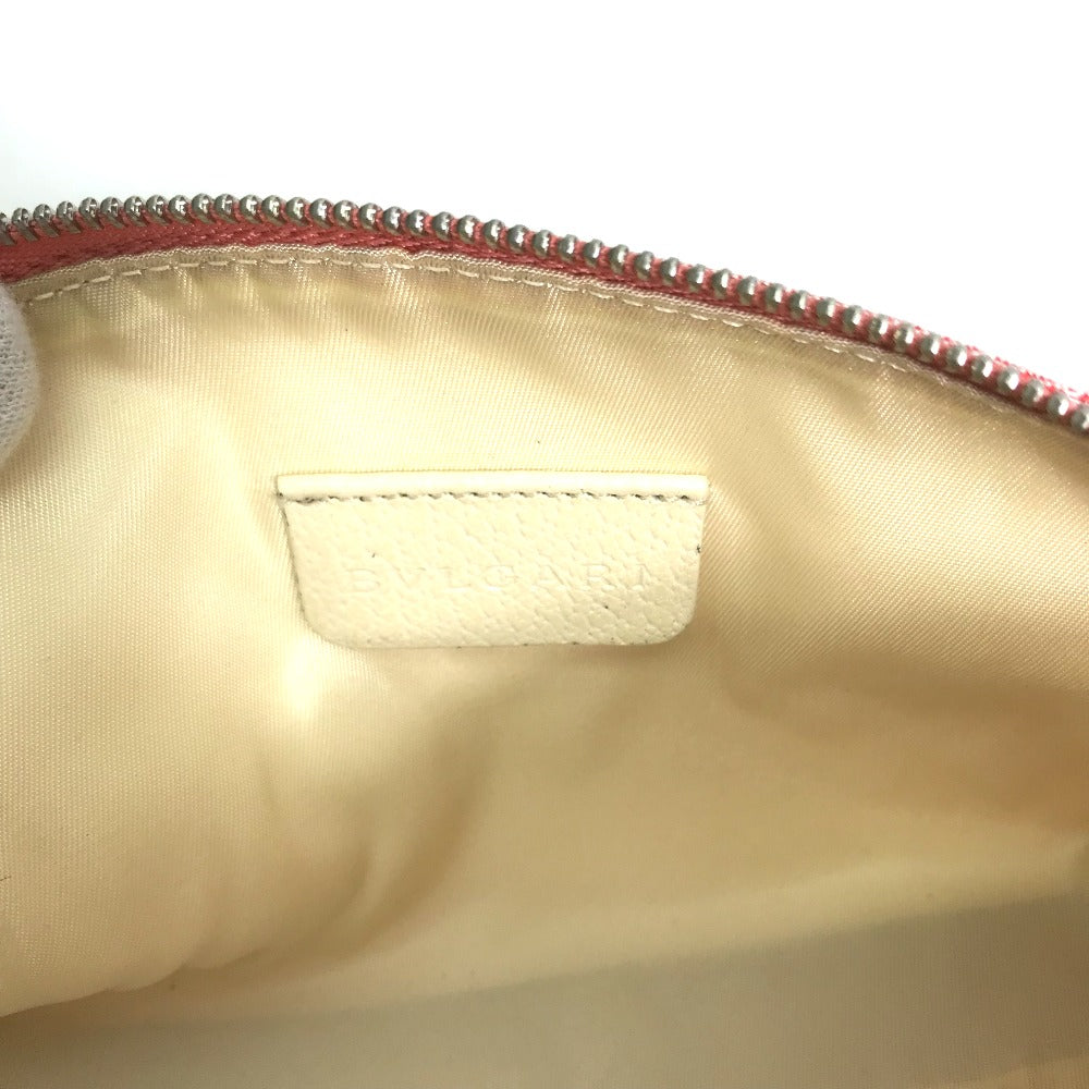 BVLGARI Logomania Makeup Pouch, Canvas, Women's, Pink