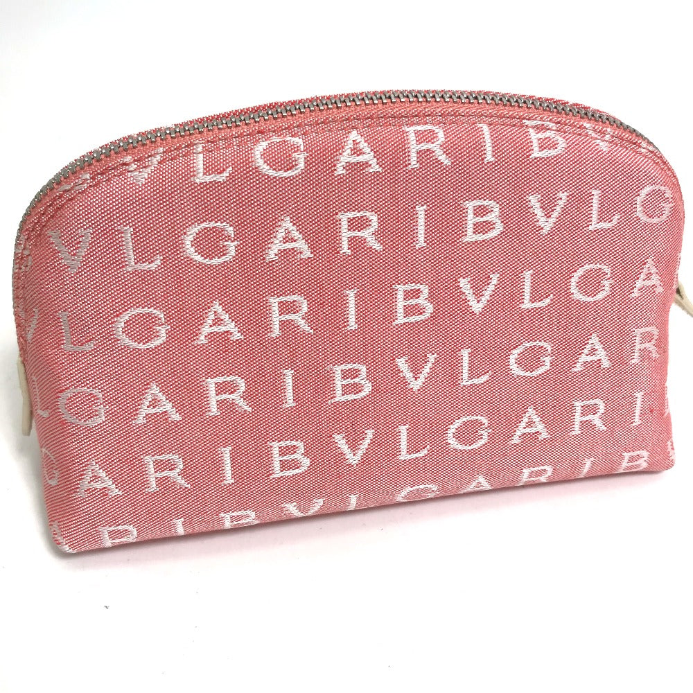BVLGARI Logomania Makeup Pouch, Canvas, Women's, Pink