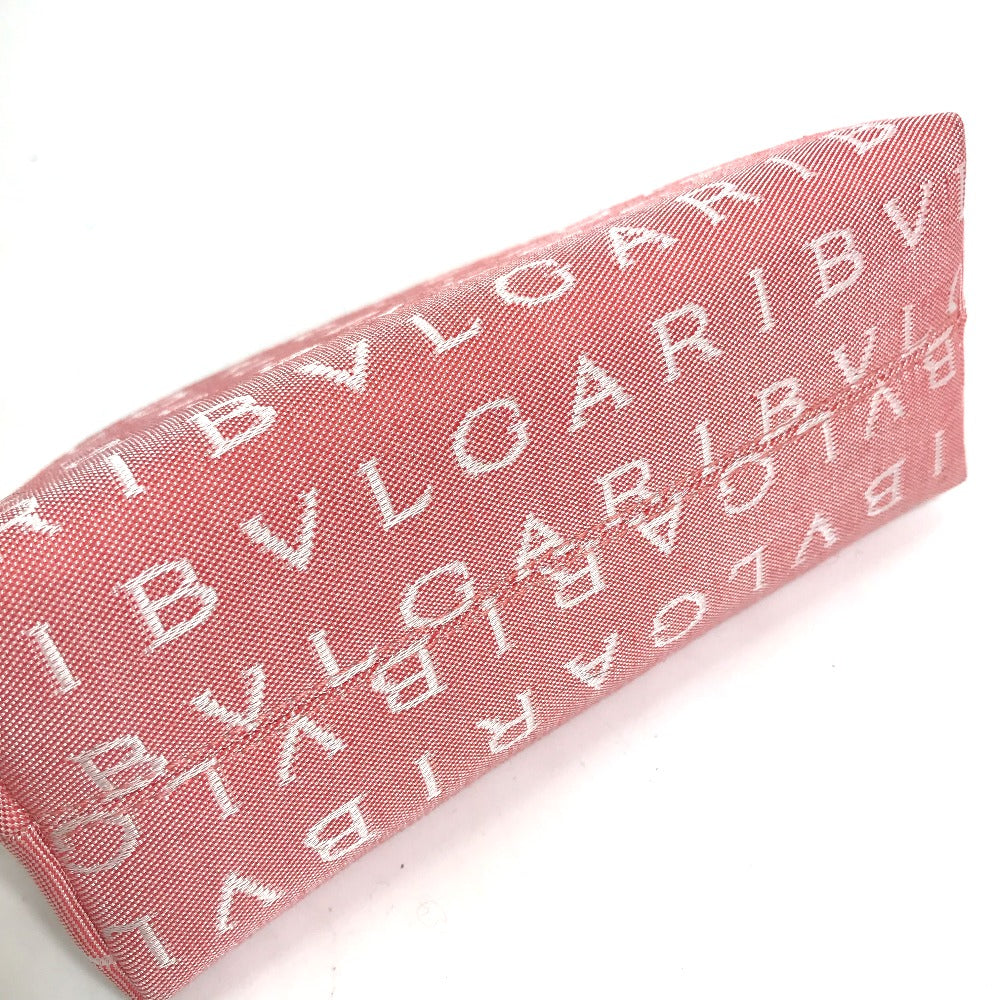 BVLGARI Logomania Makeup Pouch, Canvas, Women's, Pink
