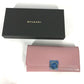 BVLGARI ロングウォレット ロゴクリップ 2つ折り 長財布 レザー レディース ピンク