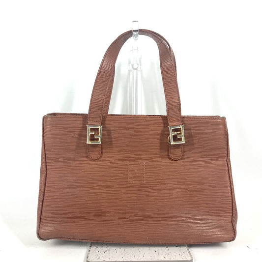 FENDI ヴィンテージ FFロゴ カバン トートバッグ 肩掛け ショルダーバッグ ハンドバッグ レザー レディース ブラウン - brandshop-reference