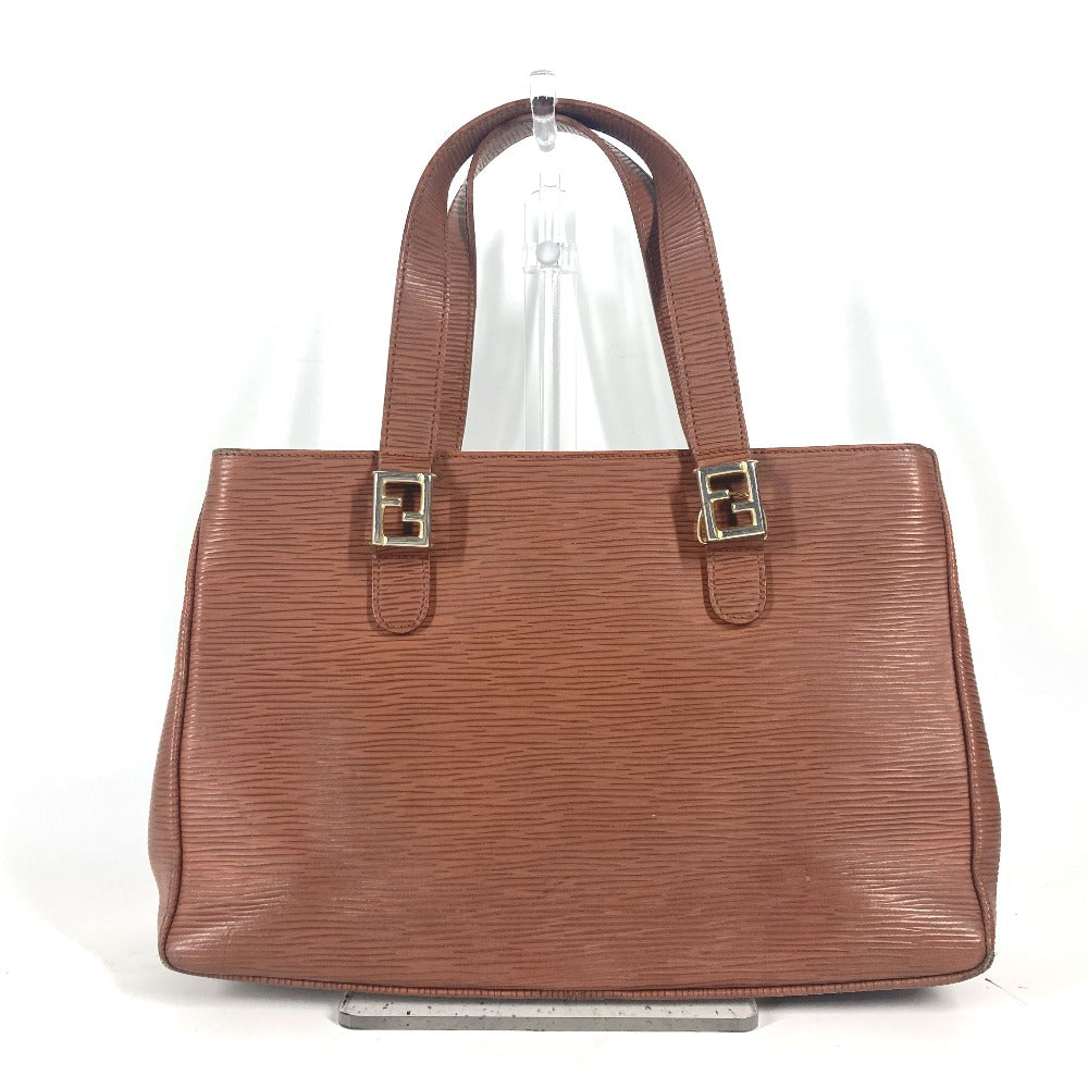 FENDI ヴィンテージ FFロゴ カバン トートバッグ 肩掛け ショルダーバッグ ハンドバッグ レザー レディース ブラウン - brandshop-reference