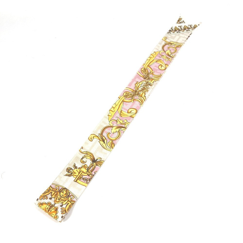 FENDI ヴェルサーチコラボ フェンダーチェ ラッピー FENDACE VERSACE バンドースカーフ スカーフ シルク レディース ピンク