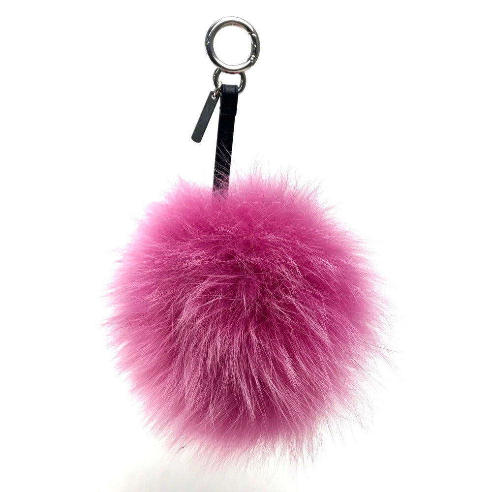FENDI BAG BUGS Bag Bugs Key Ring Keychain Charm Fur Women's Pink