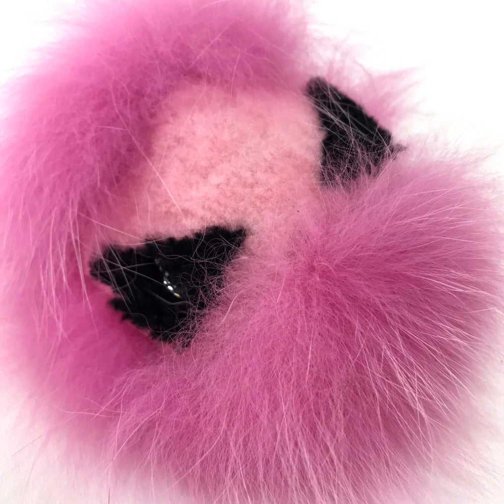 FENDI BAG BUGS Bag Bugs Key Ring Keychain Charm Fur Women's Pink